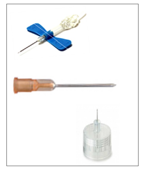 3種類の注射針の画像
