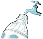 ペットボトルをすすぐイメージ画像です。