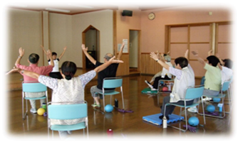 ストレッチの様子