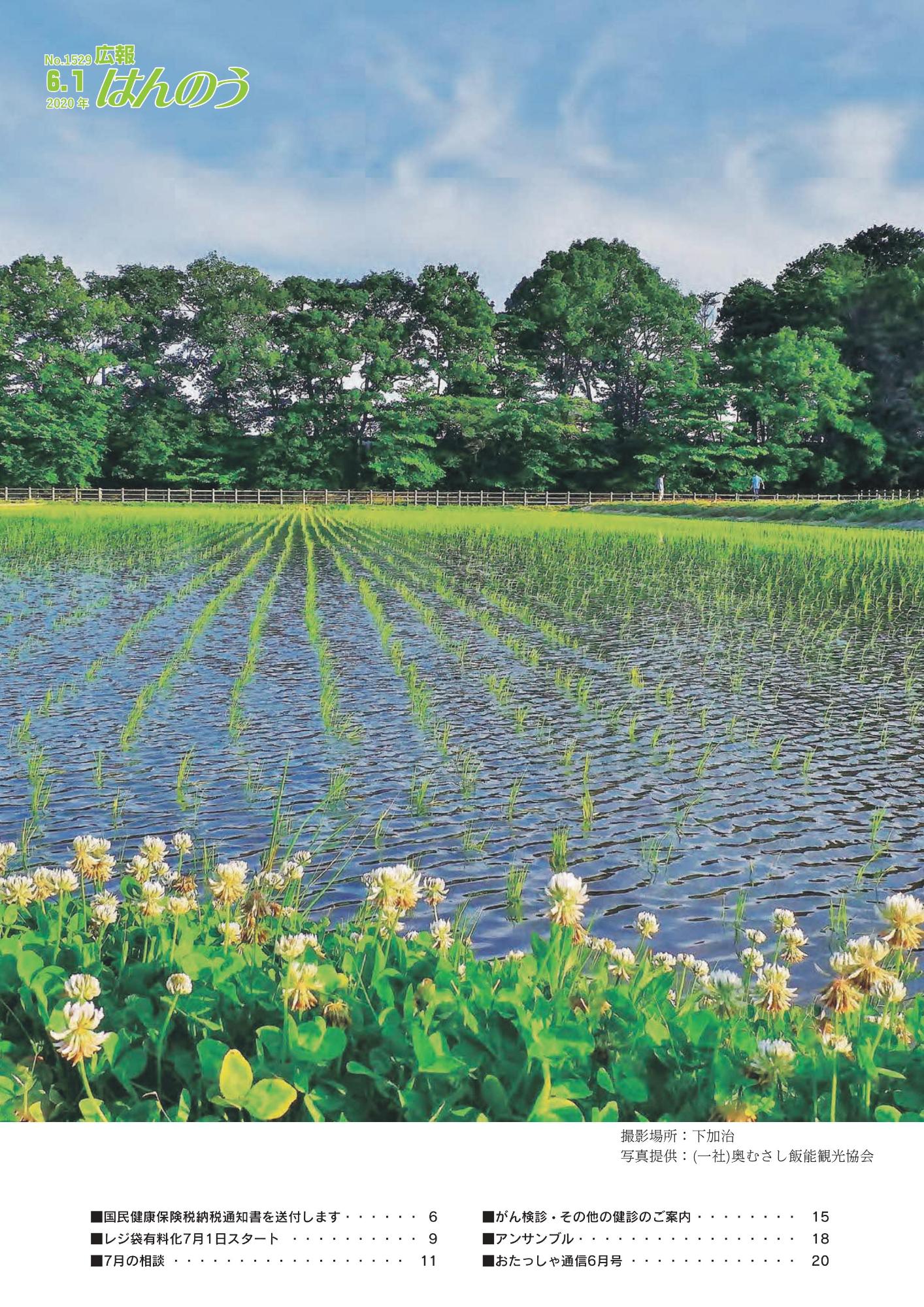 広報はんのう2020年6月1日号の表紙