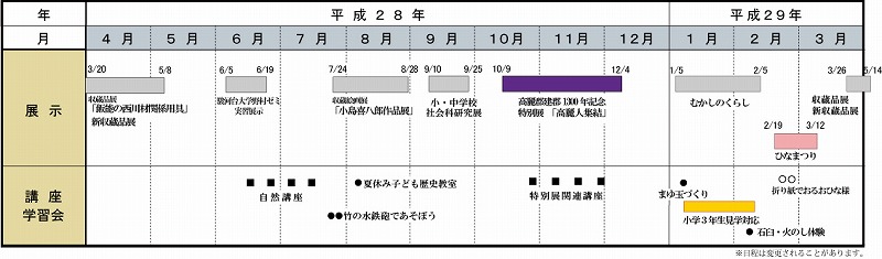 行事予定表の画像