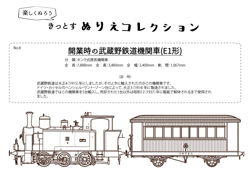 きっとすぬりえコレクション 武蔵野鉄道機関車の画像